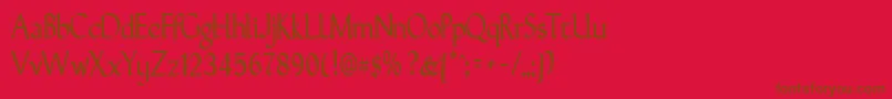 GunthernarrowRegular Font – Brown Fonts on Red Background