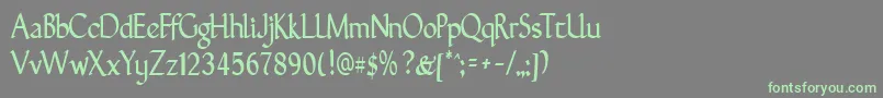 GunthernarrowRegular Font – Green Fonts on Gray Background