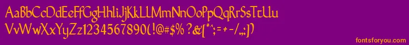 GunthernarrowRegular Font – Orange Fonts on Purple Background