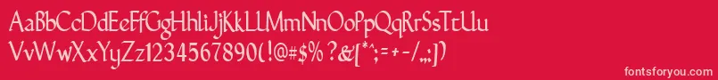 GunthernarrowRegular Font – Pink Fonts on Red Background