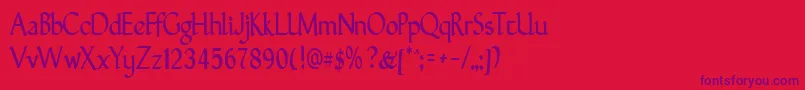 GunthernarrowRegular Font – Purple Fonts on Red Background