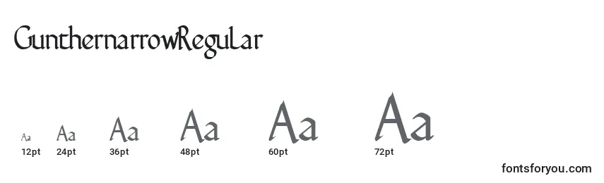 GunthernarrowRegular Font Sizes