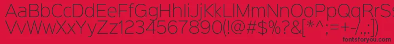 Шрифт Sinkinsans200xlight – чёрные шрифты на красном фоне