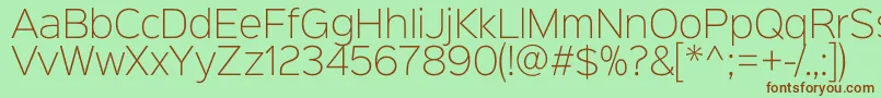 Sinkinsans200xlight Font – Brown Fonts on Green Background