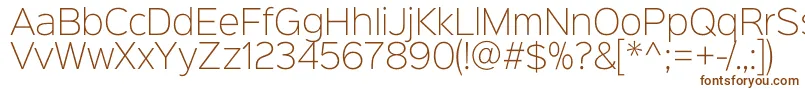Czcionka Sinkinsans200xlight – brązowe czcionki na białym tle