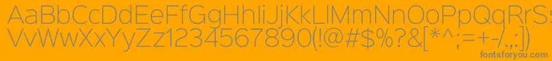 Sinkinsans200xlight-Schriftart – Graue Schriften auf orangefarbenem Hintergrund