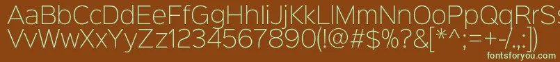 Sinkinsans200xlight-Schriftart – Grüne Schriften auf braunem Hintergrund