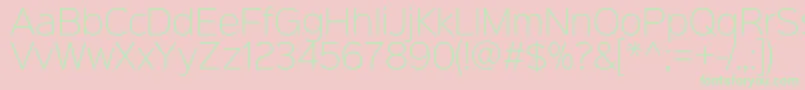 Sinkinsans200xlight-Schriftart – Grüne Schriften auf rosa Hintergrund