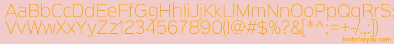 Sinkinsans200xlight-Schriftart – Orangefarbene Schriften auf rosa Hintergrund