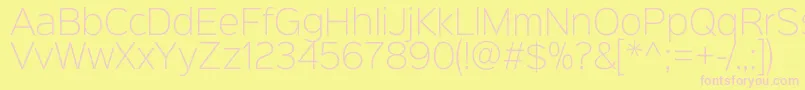 Czcionka Sinkinsans200xlight – różowe czcionki na żółtym tle