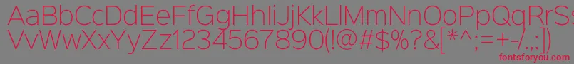 Sinkinsans200xlight Font – Red Fonts on Gray Background