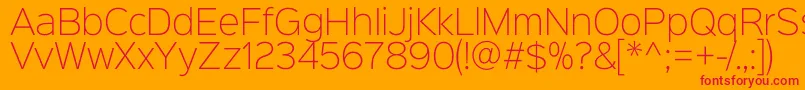 Sinkinsans200xlight Font – Red Fonts on Orange Background