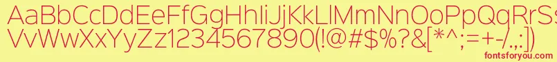 Sinkinsans200xlight Font – Red Fonts on Yellow Background