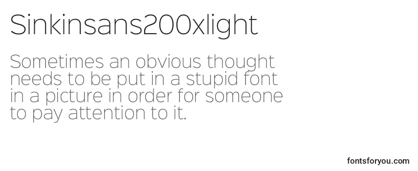 Sinkinsans200xlight -fontin tarkastelu