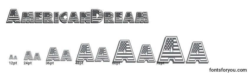 AmericanDream Font Sizes