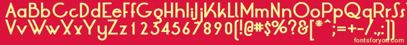 フォントLtOksanaBold – 黄色の文字、赤い背景