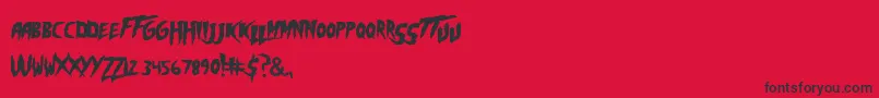 Hoganmania Font – Black Fonts on Red Background