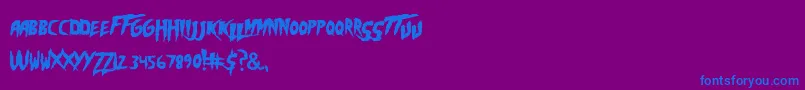 Hoganmania Font – Blue Fonts on Purple Background