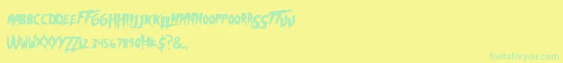 Подробнее о шрифте Hoganmania Шрифт Hoganmania – зелёные шрифты на жёлтом фоне