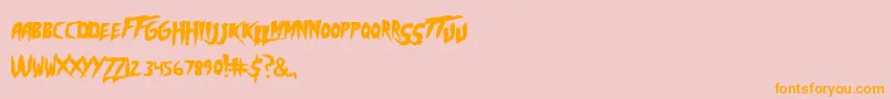 Hoganmania Font – Orange Fonts on Pink Background