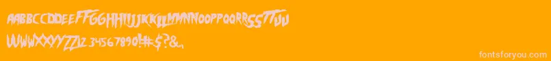 Hoganmania Font – Pink Fonts on Orange Background