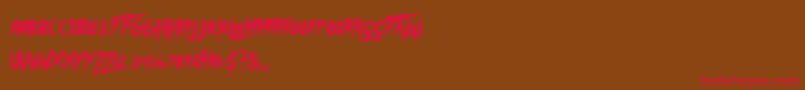 Hoganmania Font – Red Fonts on Brown Background