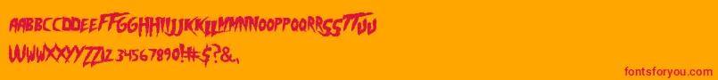 Hoganmania Font – Red Fonts on Orange Background