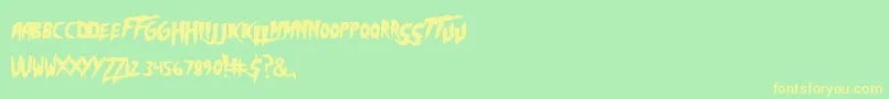 Hoganmania Font – Yellow Fonts on Green Background