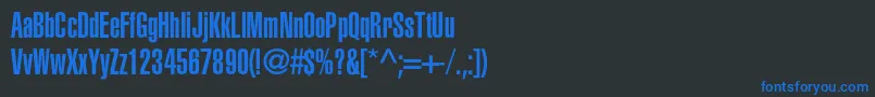 Шрифт Aglettericaultracompressedc – синие шрифты на чёрном фоне
