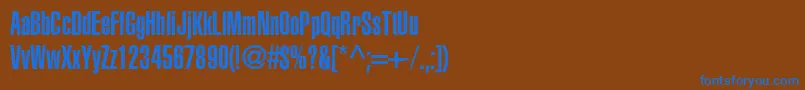 フォントAglettericaultracompressedc – 茶色の背景に青い文字