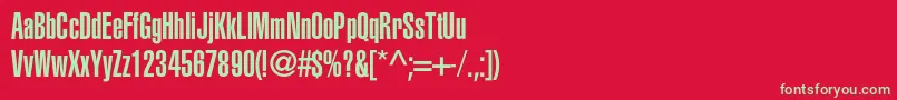 Aglettericaultracompressedc Font – Green Fonts on Red Background