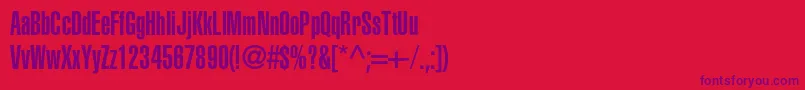 Aglettericaultracompressedc Font – Purple Fonts on Red Background