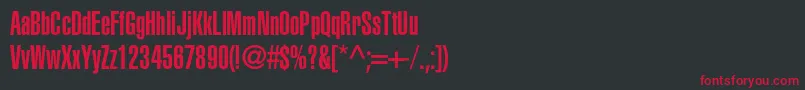 フォントAglettericaultracompressedc – 黒い背景に赤い文字