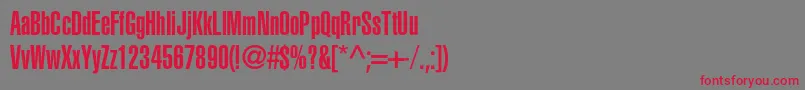 Aglettericaultracompressedc Font – Red Fonts on Gray Background