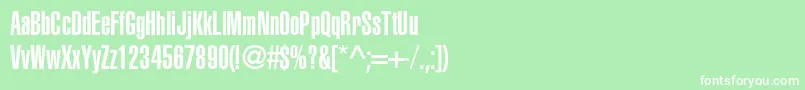 Aglettericaultracompressedc Font – White Fonts on Green Background