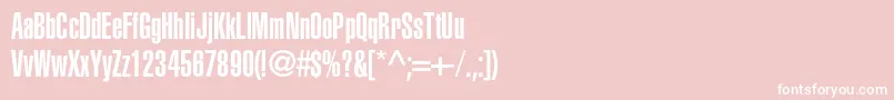 Aglettericaultracompressedc-fontti – valkoiset fontit vaaleanpunaisella taustalla