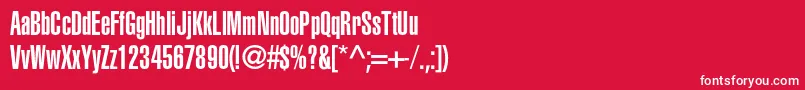 Aglettericaultracompressedc Font – White Fonts on Red Background