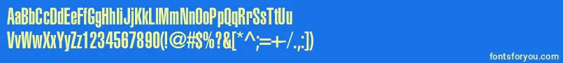 Fonte Aglettericaultracompressedc – fontes amarelas em um fundo azul
