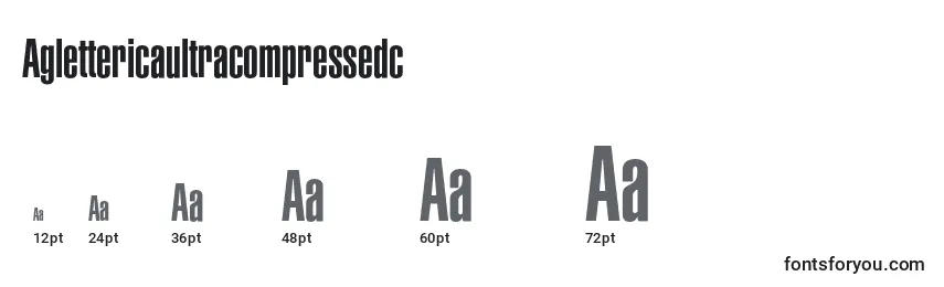 Größen der Schriftart Aglettericaultracompressedc