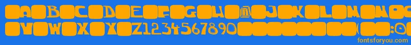 ChuckSkeleton19 Font – Orange Fonts on Blue Background