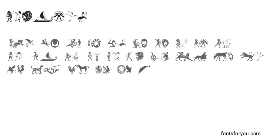 A fonte Hoplite – alfabeto, números, caracteres especiais