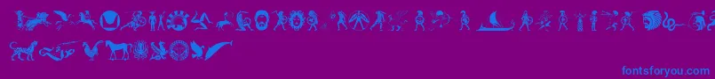 Шрифт Hoplite – синие шрифты на фиолетовом фоне