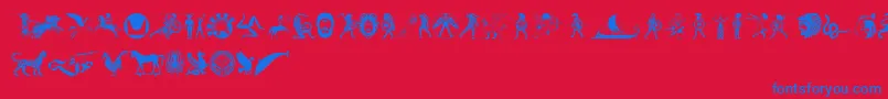 Hoplite Font – Blue Fonts on Red Background