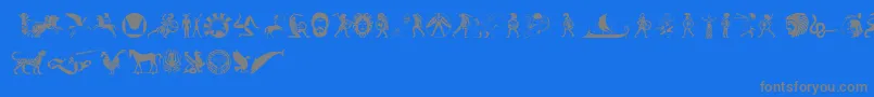 Hoplite Font – Gray Fonts on Blue Background