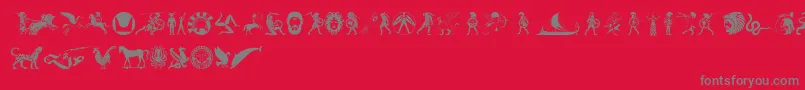 Hoplite Font – Gray Fonts on Red Background