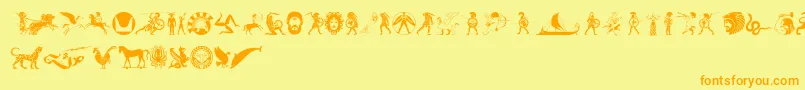 Hoplite Font – Orange Fonts on Yellow Background
