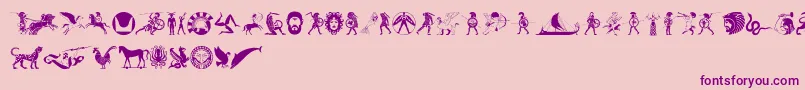 Hoplite-fontti – violetit fontit vaaleanpunaisella taustalla