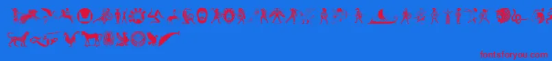フォントHoplite – 赤い文字の青い背景