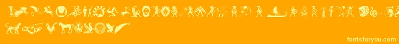 Hoplite Font – Yellow Fonts on Orange Background