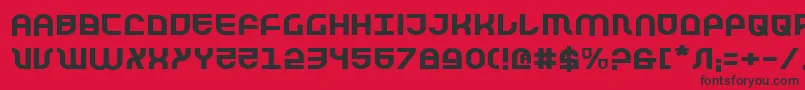 TrekTrooperExpanded Font – Black Fonts on Red Background